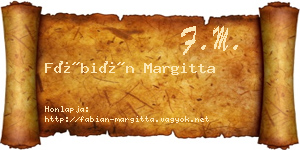 Fábián Margitta névjegykártya